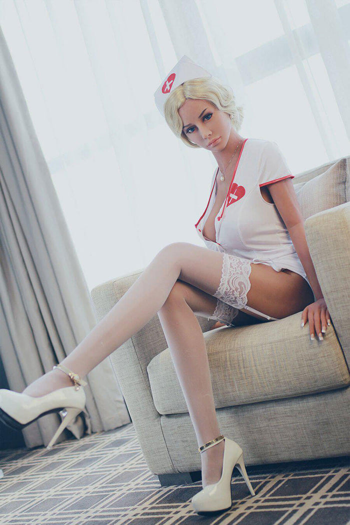 Celine - 158cm JY Puppen #62 Lebensechte Blonde Sexpuppe Doll in Arzt Uniform
